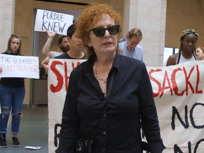 Photographer and activist Nan Goldin in the documentary film All the Beauty and the Bloodshed, about the opioid crisis in the US