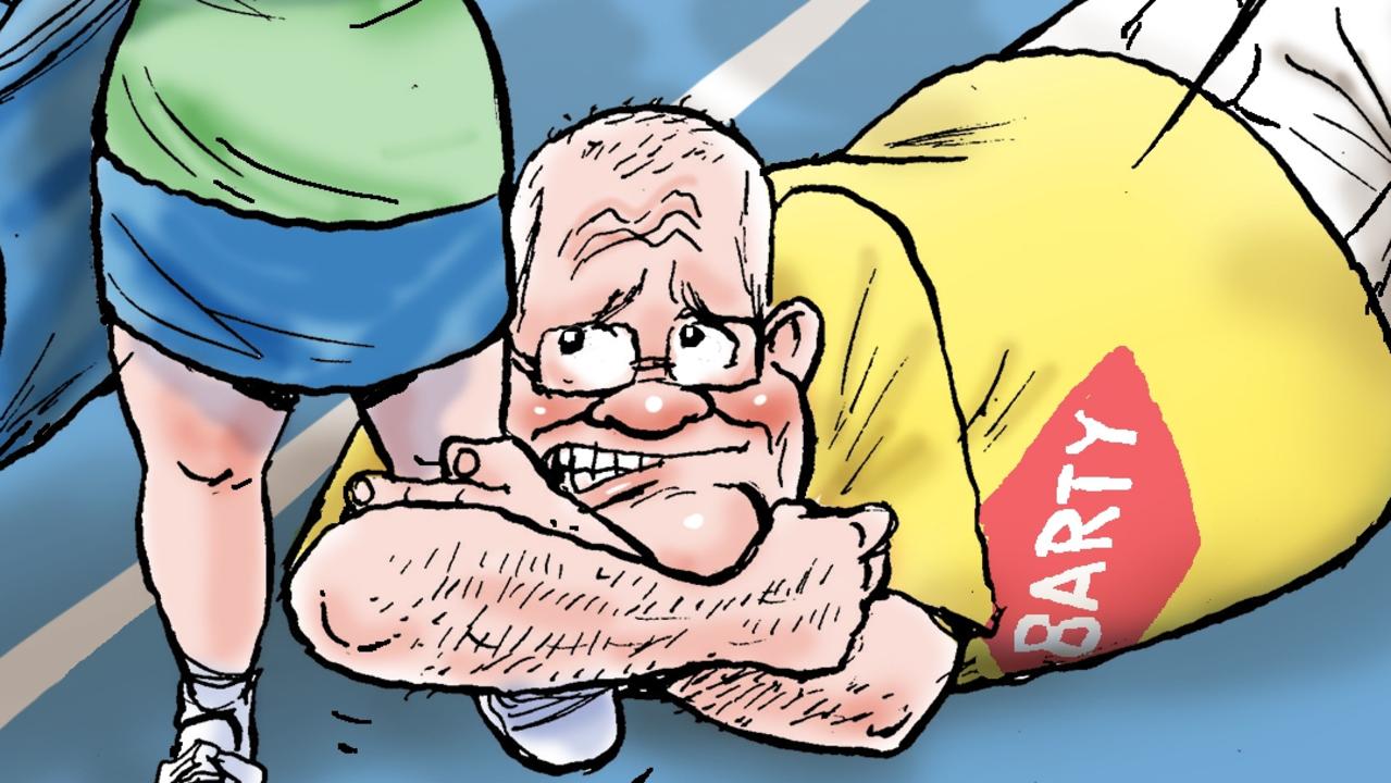 Prime Minister Scott Morrison as depicted in Mark Knight’s cartoon. news