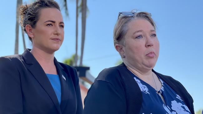 Opposition Leader Lia Finocchiaro reveals the CLPs plan to tighten bail laws under the banner of Declans Law. Declans mother Samara Laverty welcomed the move as a start to help prevent a similar tragedy befalling another family. Picture: Fia Walsh.