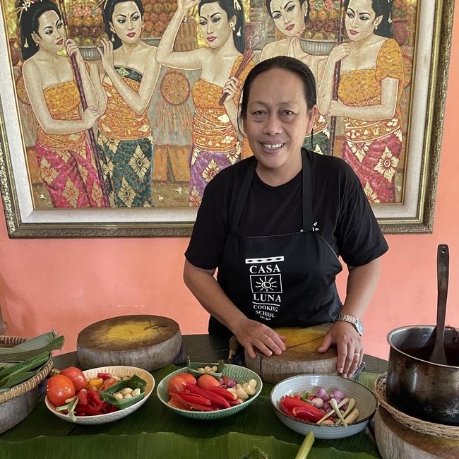 Yukde at Bali’s Casa Luna Cooking School.
