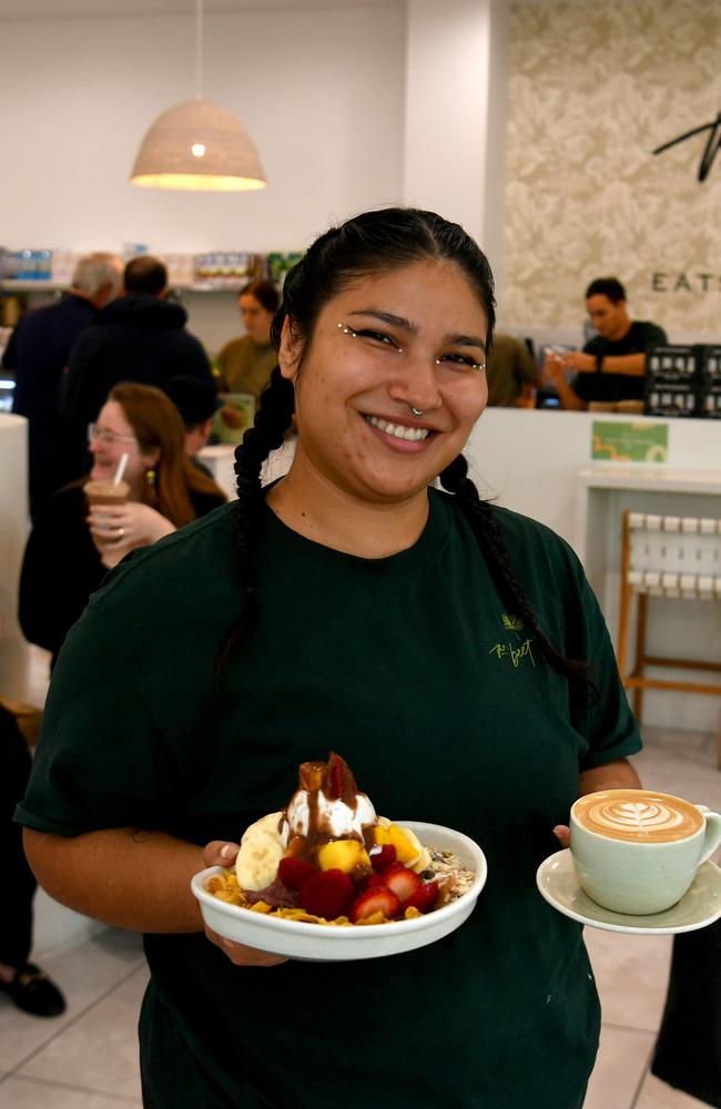 The Beet Bar. Ana Martin with a strawberry sundae Acai. Picture: Evan Morgan