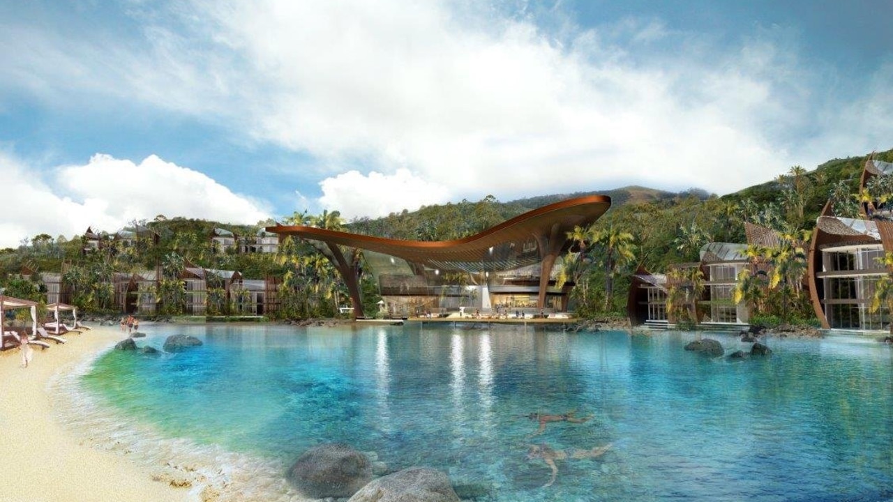 Artist Impression of the Lagoon pool at the new look Lindeman Island, due to be finished by 2022.