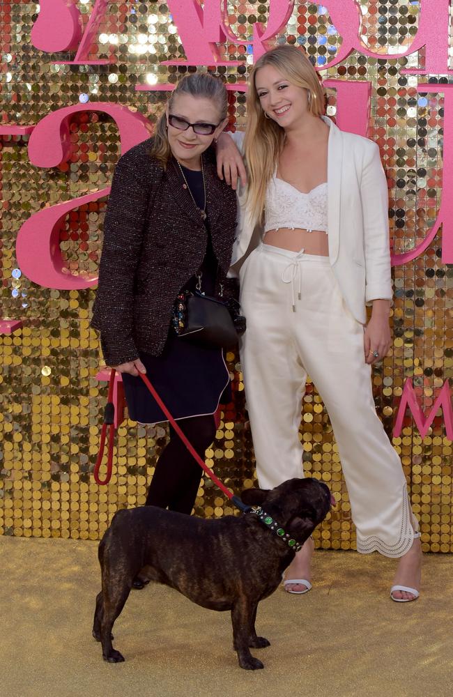 Carrie Fisher attending the world premiere of Absolutely Fabulous — The Movie with Billie.
