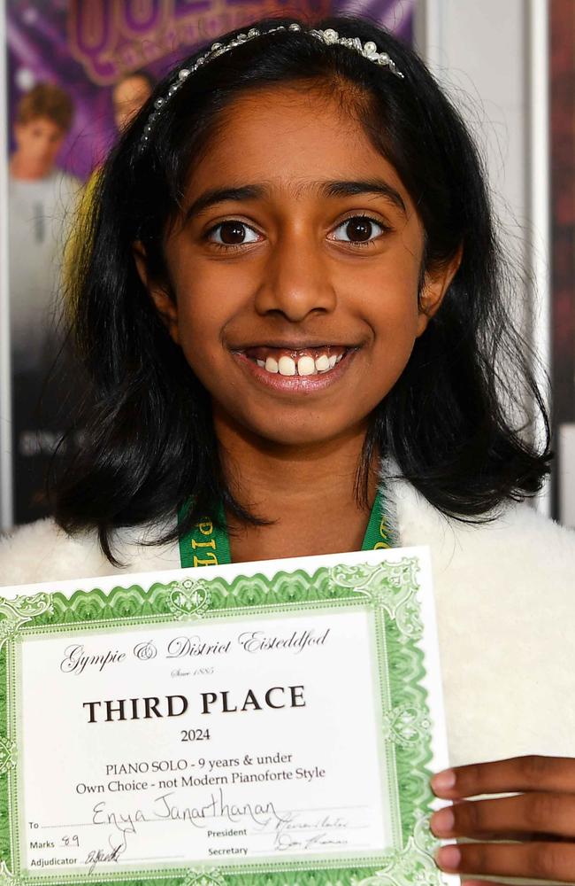 Enya Janarthanan at the Gympie and District Eisteddfod. Picture: Patrick Woods.