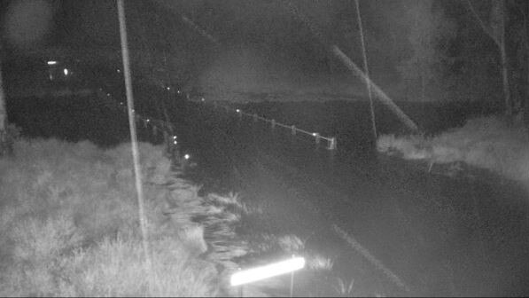 Flood camera near Rolleston in the Central Highlands at 8pm Wednesday.