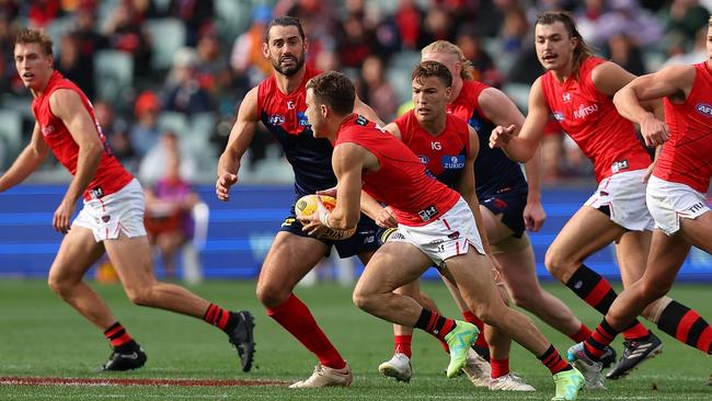 Zach Merrett and the Essendon midfield got on top early. Picture: Paul Kane/Getty Images