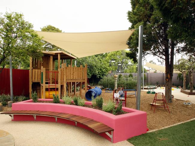 Playground at Bambino Juniors child care centre, more than half of the premises assessed have been reopened. Picture: Paul Loughnan