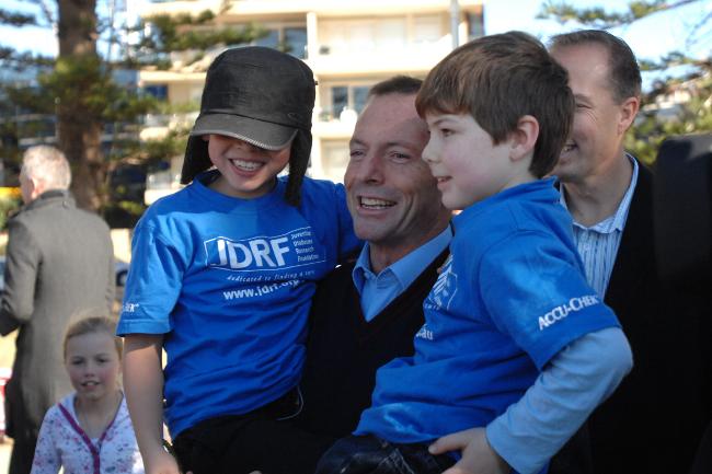 <p>Leader of the Opposition Tony Abbott at Manly announcing proposd funding for childhood diabetes. Picture: Jeremy Piper</p>