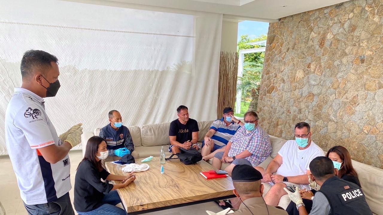 Police investigators work at the villa on Koh Samui, where Australian cricketer Shane Warne was staying at the time of his death. Picture: Reuters