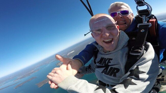 Ryan Gibbons celebrated the one year anniversary of his transplant with a sky dive.