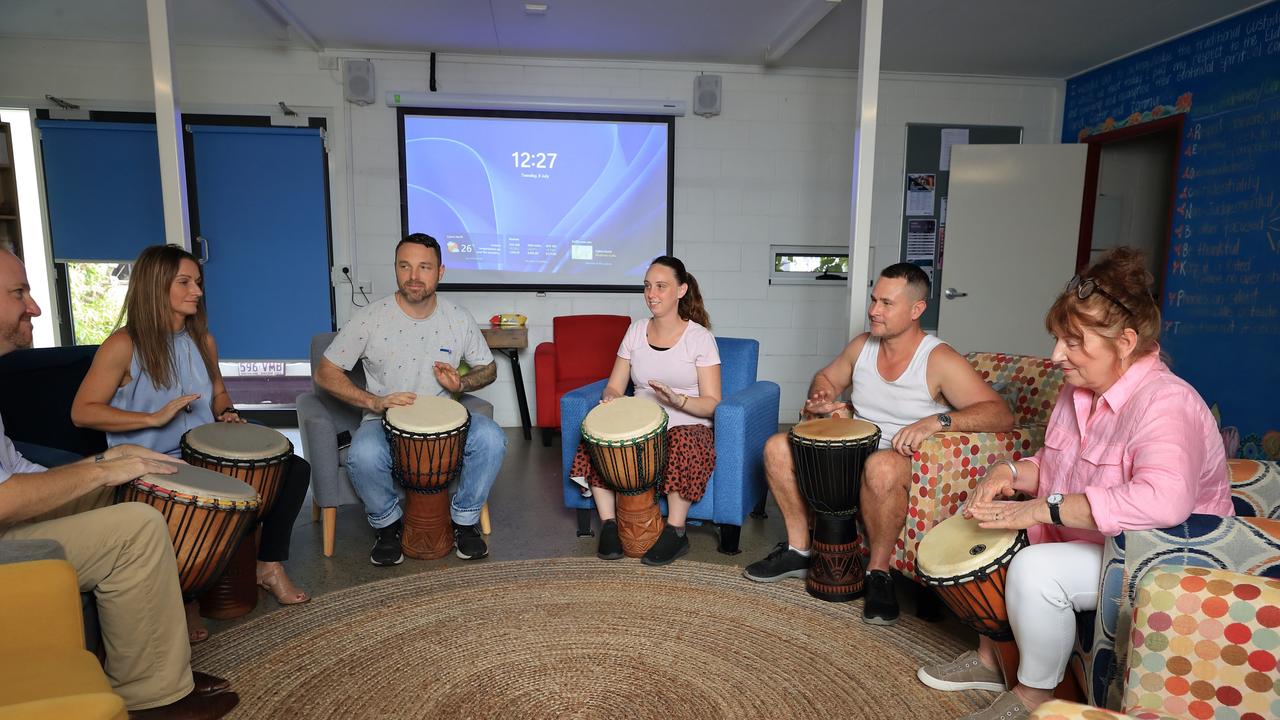 Centacare FNQ Drumming Circle. Picture: Paul Furse
