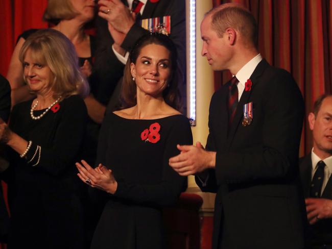 The Duchess of Cambridge looked stunning in her elegant black gown. Picture: Getty Images