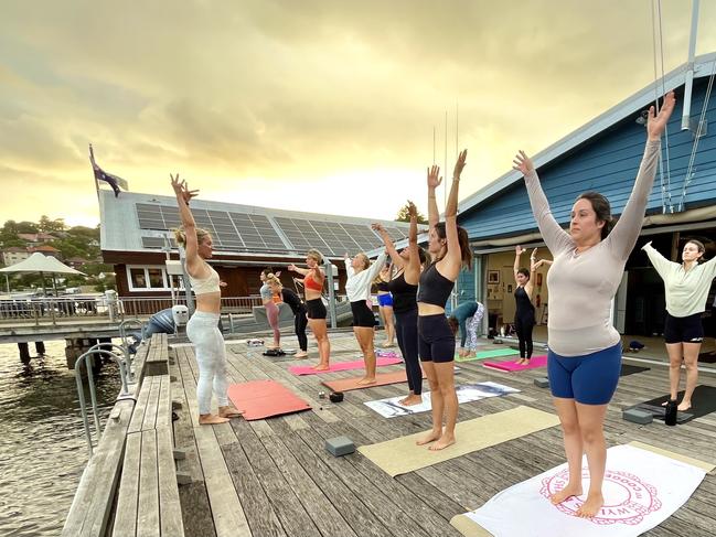 A new Vinyasa Yoga class at Sailing Club in Double Bay: Double Bay Yoga on the Wharf.