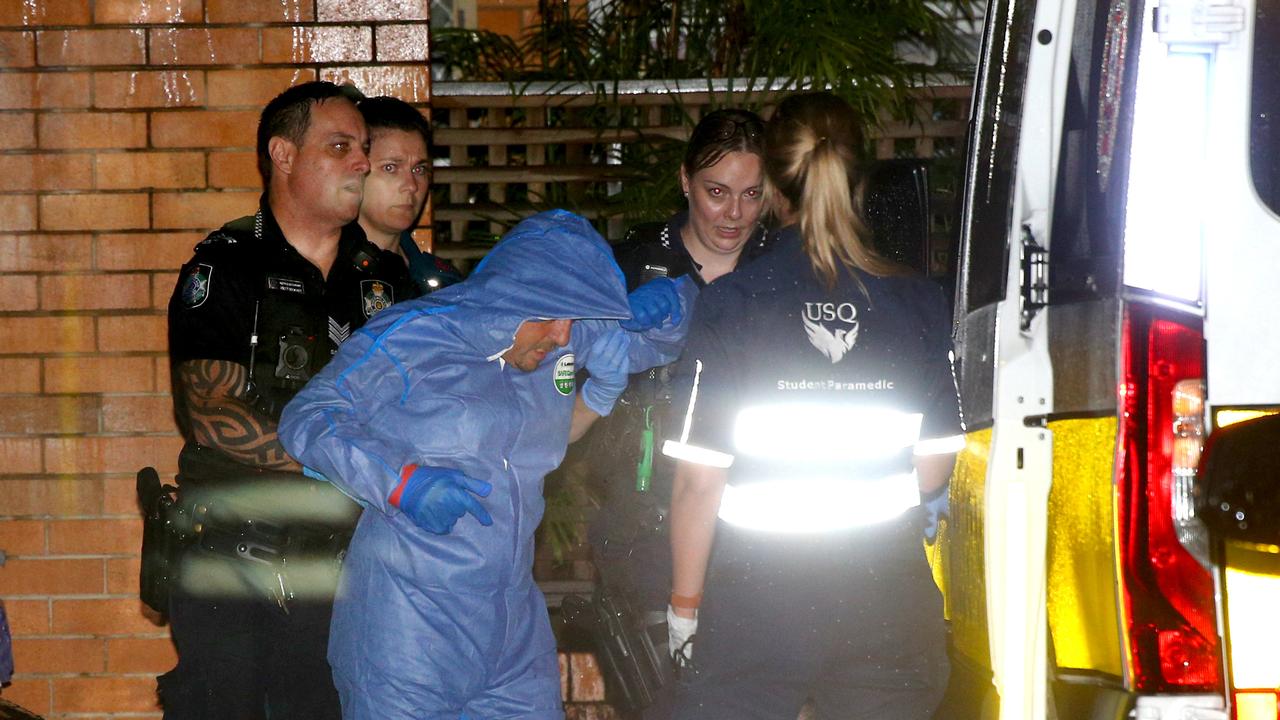 Two men have been allegedly stabbed by a third person at a unit complex in Dutton Park Picture: David Clark