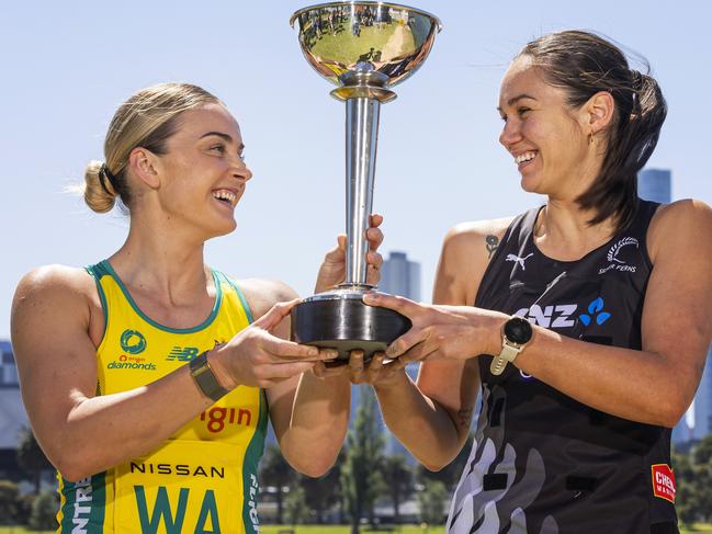 Amid the players’ unresolved pay deal, the Australian Diamonds will take on New Zealand in the Constellation Cup series. Picture: Daniel Pockett/Getty Images