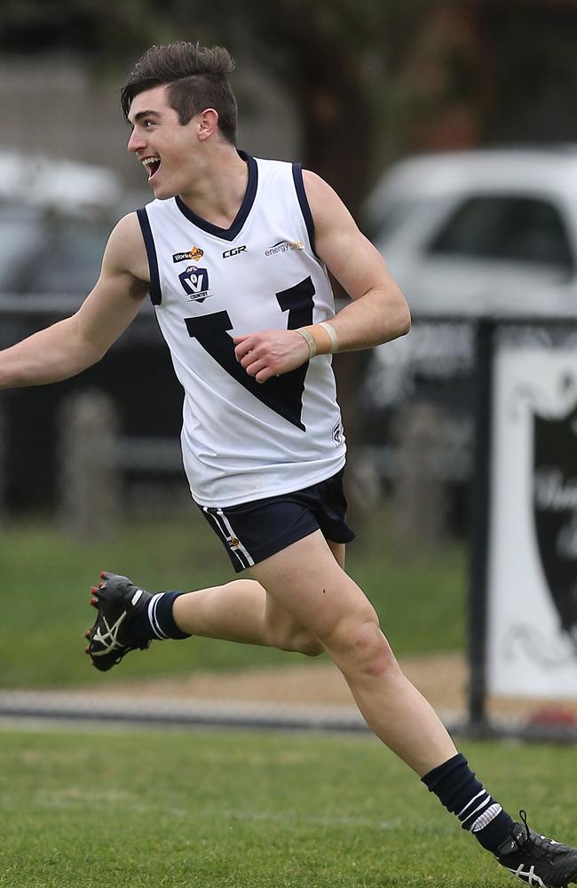 Richmond VFL draft prospect Shaun Mannagh in Vic Country Under 19 colours in 2016.