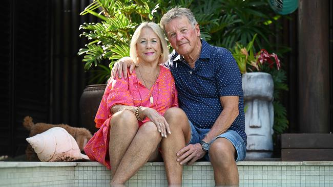 Gregory and Deirdre Stegman, who were diving in the Maldives during the 2004 Indian Ocean Tsunami, at their home in Sinnamon Park , Brisbane. Picture: Lyndon Mechielsen