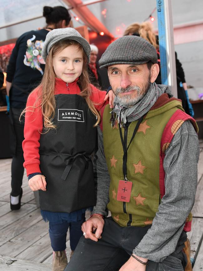 Winter Feast socials: Rosie, 6, and Tamas Oszvald, of Mt Stuart. Picture: FIONA HARDING