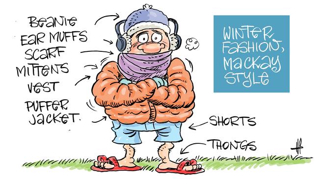 Cartoonist Harry Bruce on Mackay's record chilly temperatures for July.