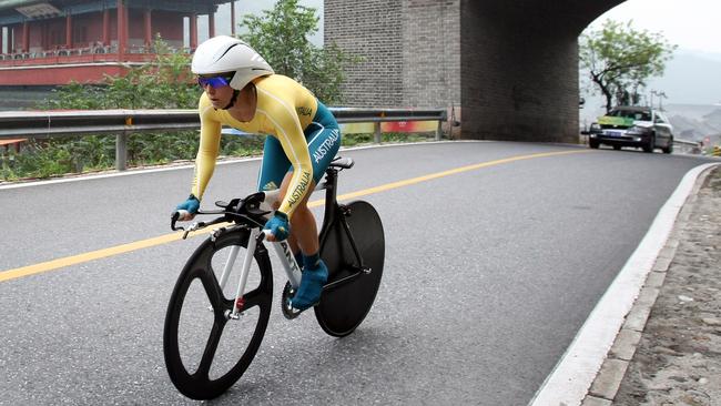 Oenone Wood in action at the Beijing Olympics.