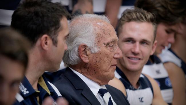 Frank Costa and former Cats skipper Joel Selwood in 2015. Picture: Justine Walker/AFL Media