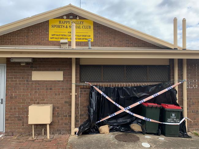 A P-plater has been reported after crashing into the wall of a sports centre at Aberfoyle Park. Police and emergency services were called to the Sports Centre on Access Road just before 1.30am on Monday, after reports a Ford Festiva had hit the wall.  Picture: Tait Schmaal