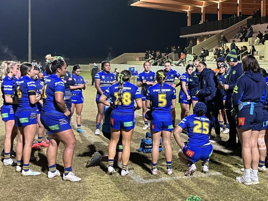 The Parramatta Eels Harvey Norman Women's Premiership side in a trial. Picture: Parramatta Eels