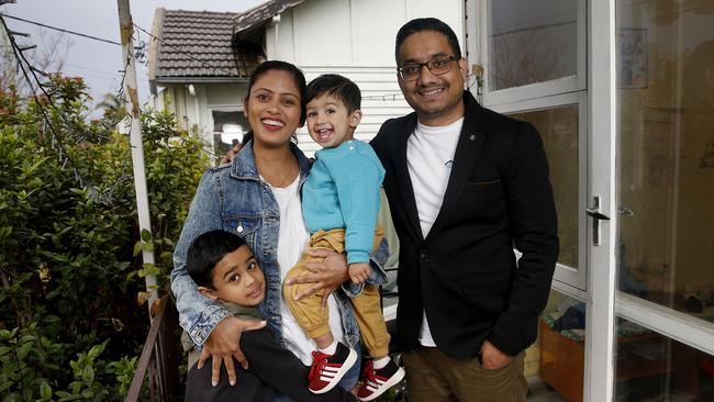 Lakhwinder Singh with his family. Picture: John Appleyard