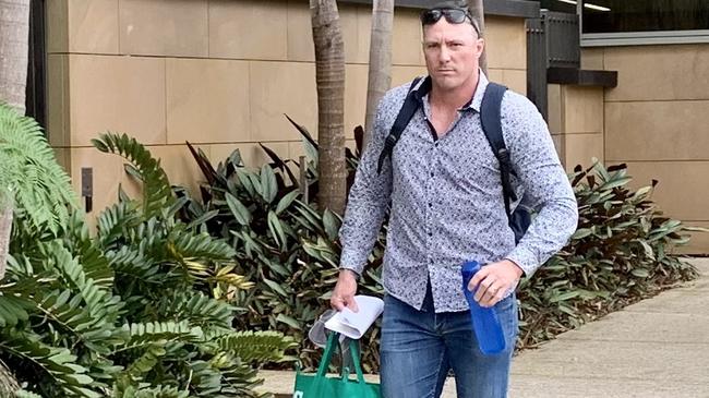 Ex-cop Travis Pocock leaves Coffs Harbour Local Court after a previous court appearance. Picture: Janine Watson