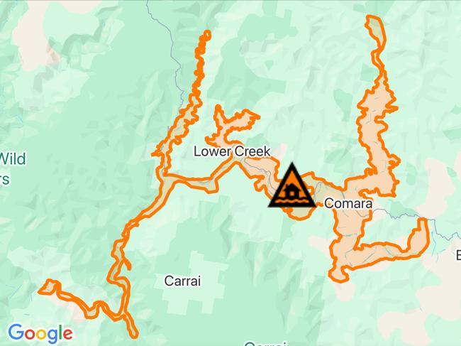 NSW floods: Suburbs at risk. Picture: Hazards Near Me NSW