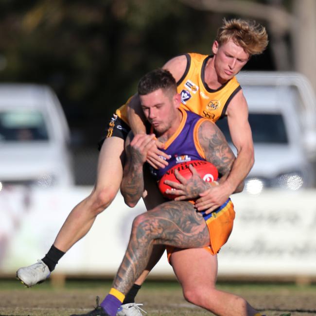 Joe Richards playing for the Ovens and Murray against Goulburn Valley in 2022. Picture Yuri Kouzmin