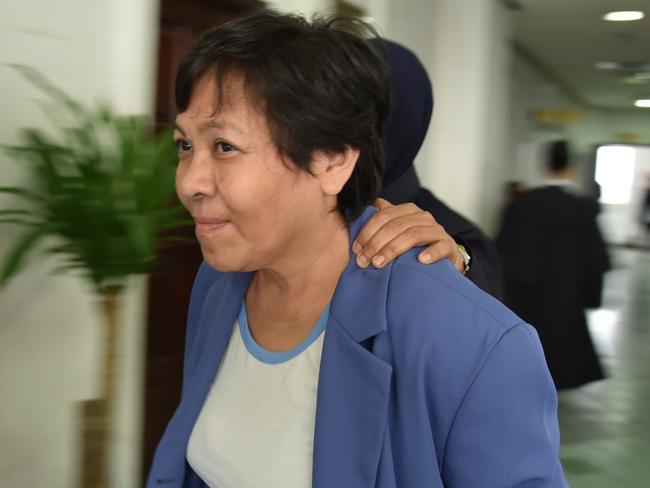 Australian mother Maria Elvira Pinto Exposto arrives at Shah Alam High Court nack in 2016. Picture: AFP