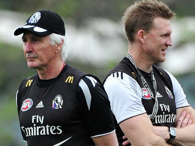 29/09/2011 SPORT: Collingwood training ay Gosch's paddock., Michael Malthouse and Nathan Buckley.