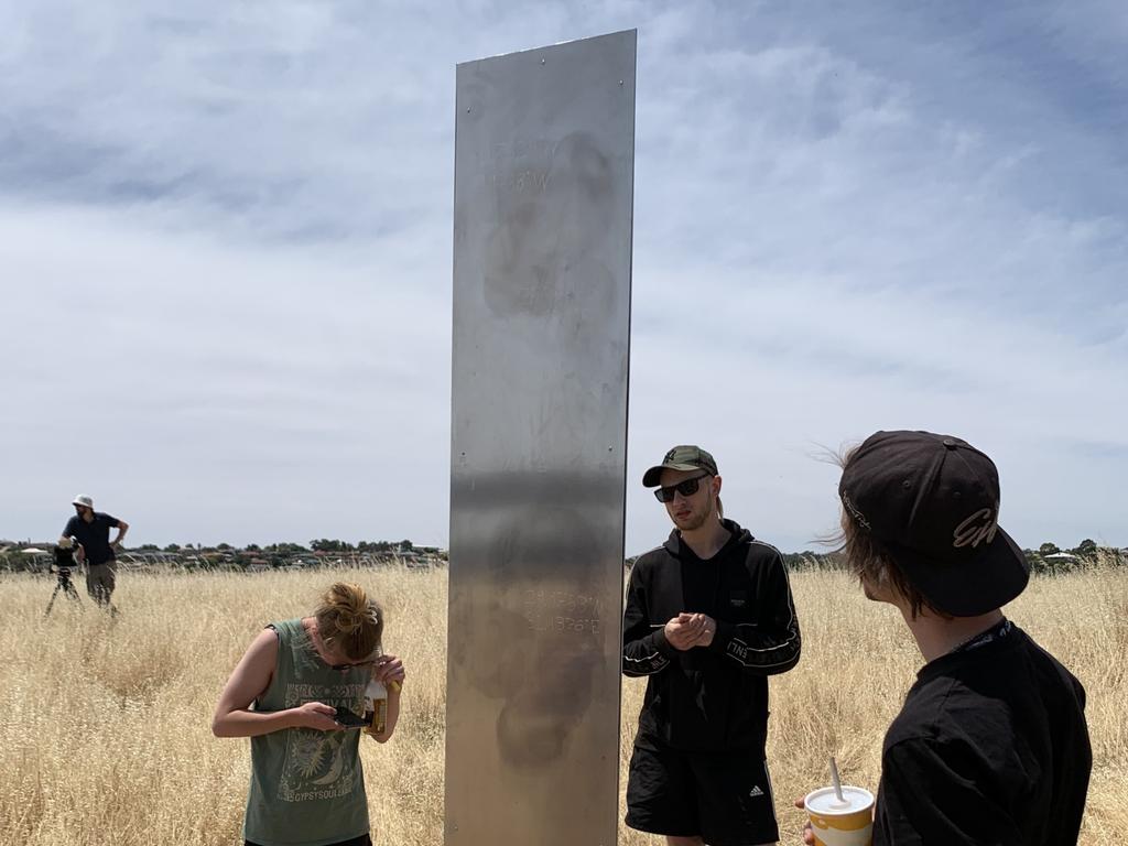 A three-metre monolith has disappeared from a paddock near Noarlunga in Adelaide's South. Picture: Caleb Bond