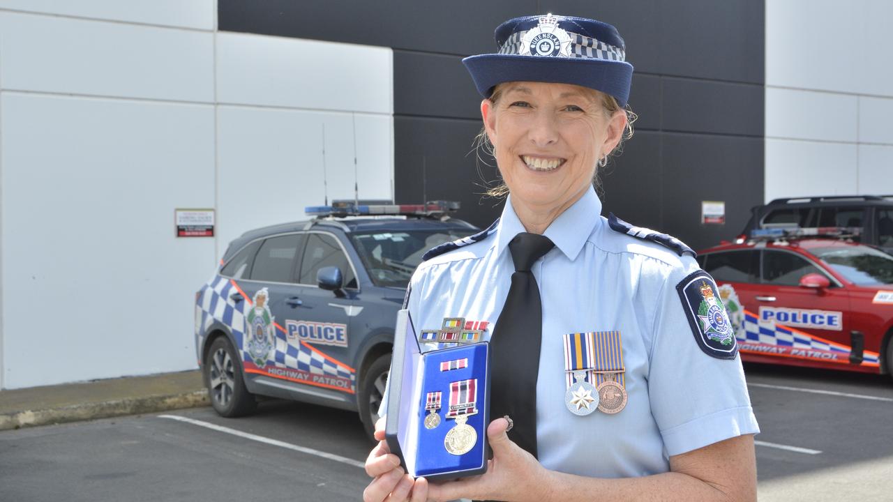 Senior Constable Rachael Smith was honoured for her volunteer work at Middle Ridge State School for the past 20 years.