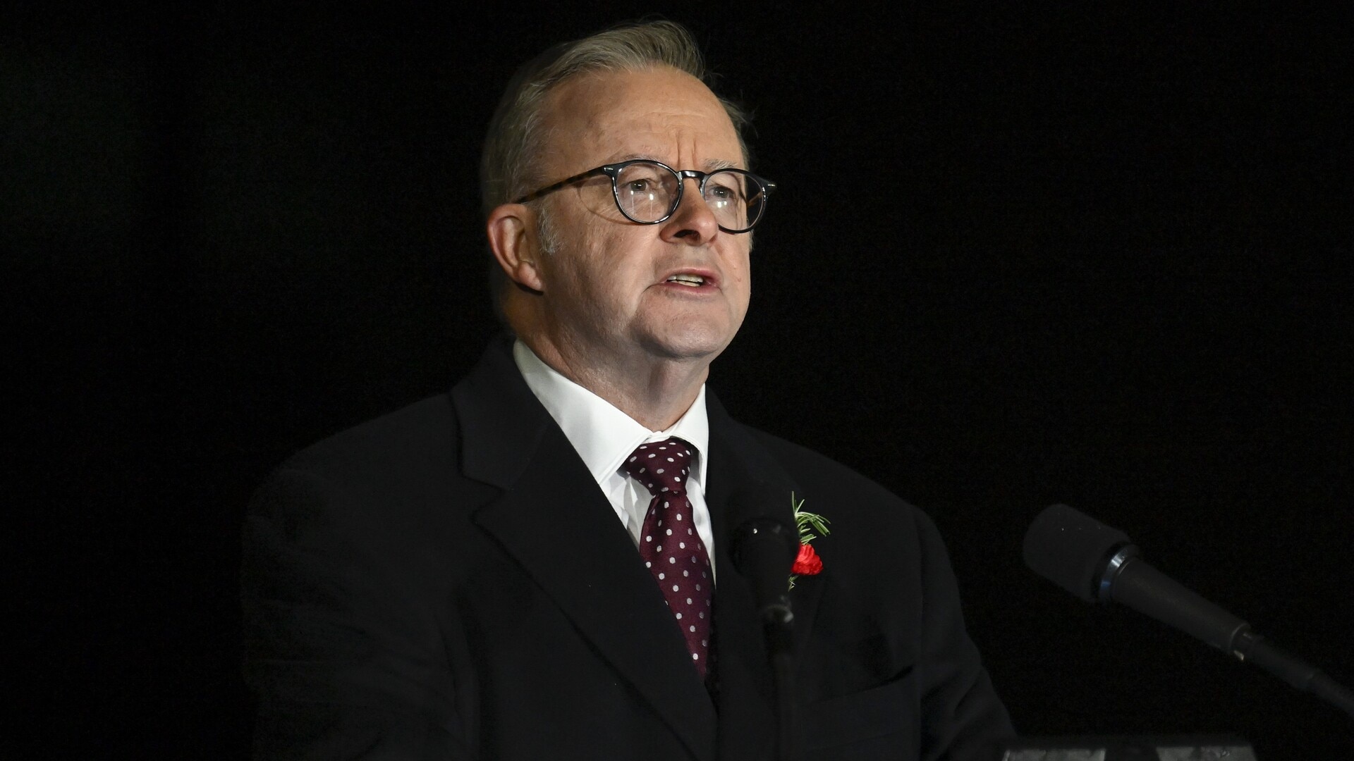 Anthony Albanese attends Anzac Day dawn service in Canberra