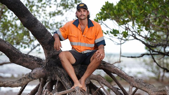 Mapoon carpenter Jaydon West-Busch, 23, at one of his favourite places, Red Beach. Picture: David Caird