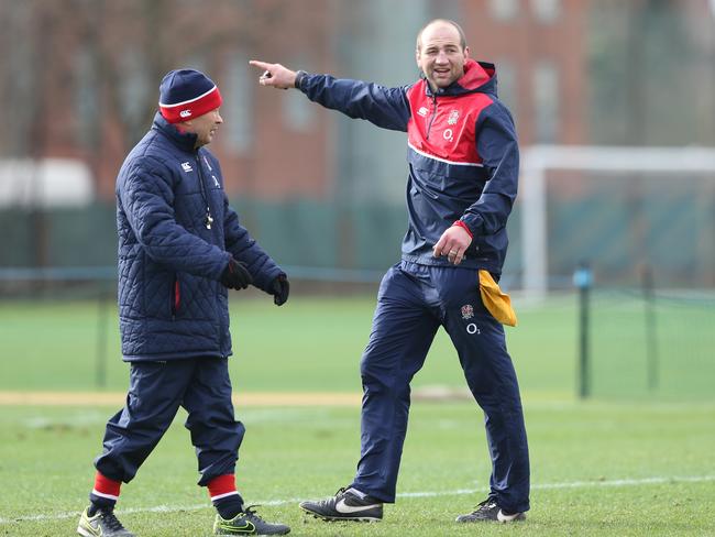 Steve Borthwick (R) has claimed he’s created an open environment. Picture: David Rogers/Getty Images