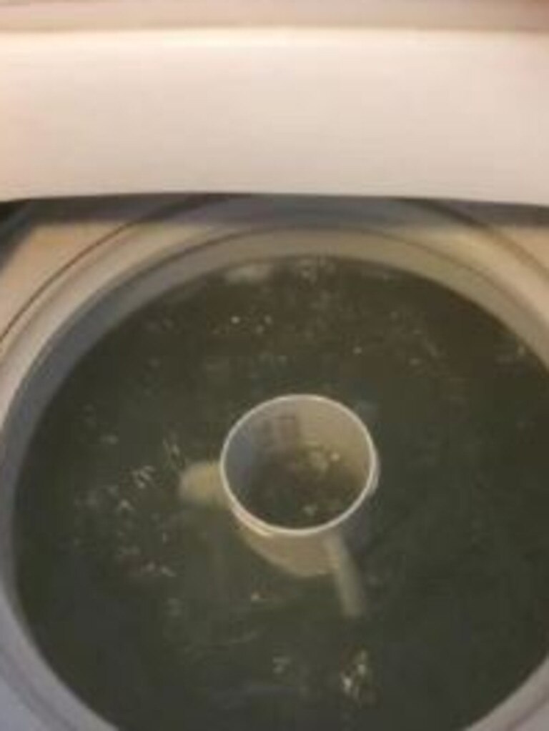 A woman posted to a Facebook group how impressed she was by a dishwashing tablet hack used to clean her washing machine. Picture: Facebook/mumswhoclean