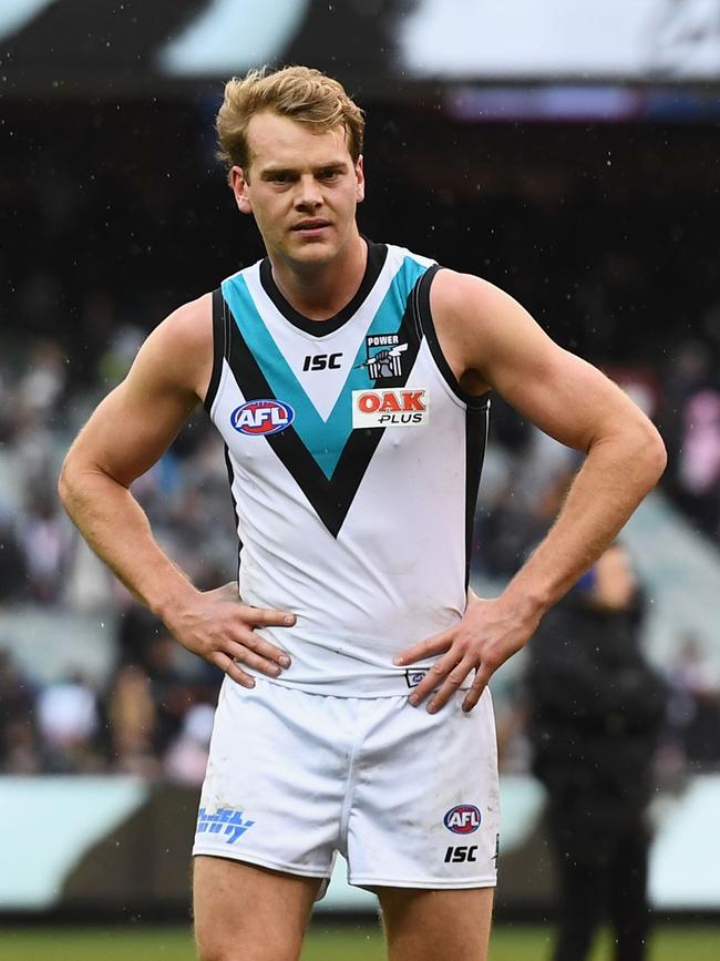 Power Jack Watts after losing to Collingwood in round 22. Picture: Quinn Rooney/Getty