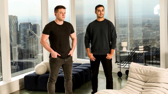 Crypto billionaires and founders of online US gambling site stake.com, Ed Craven and Bijan Tehrani. Picture: Julian Kingma