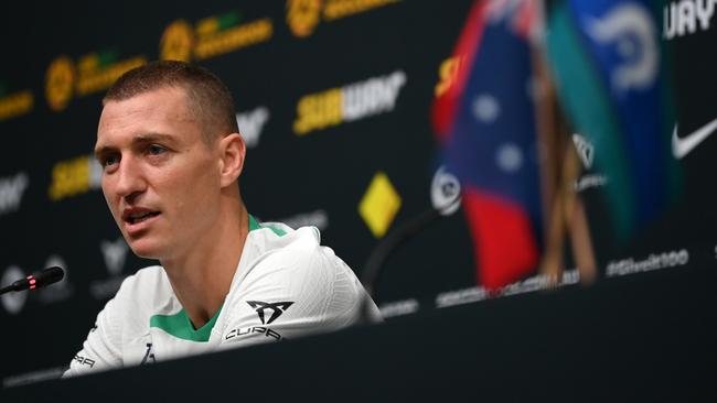 ‘True blue’ Socceroos striker Mitch Duke says Australia will try to run France into the ground. Picture: Dan Mullan/Getty Images