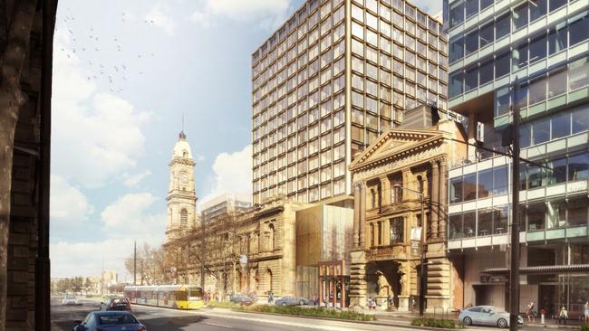 How the proposed development would look from the Adelaide Town Hall.