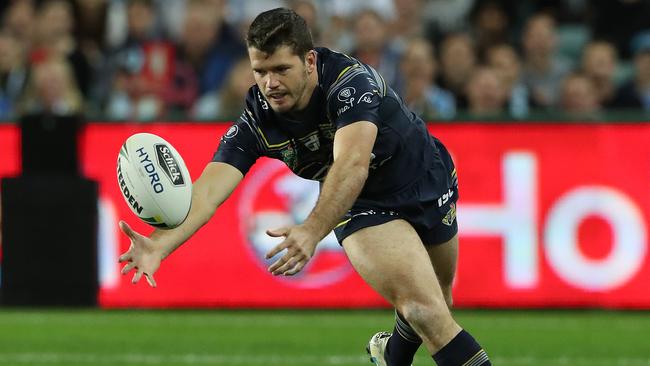 It was a case of deja vu for Lachlan Coote against the Sharks. Picture: Peter Wallis