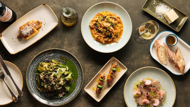 Delicious 100 2022 SA - Osteria Oggi - Plates from overhead. Picture Duy Dash