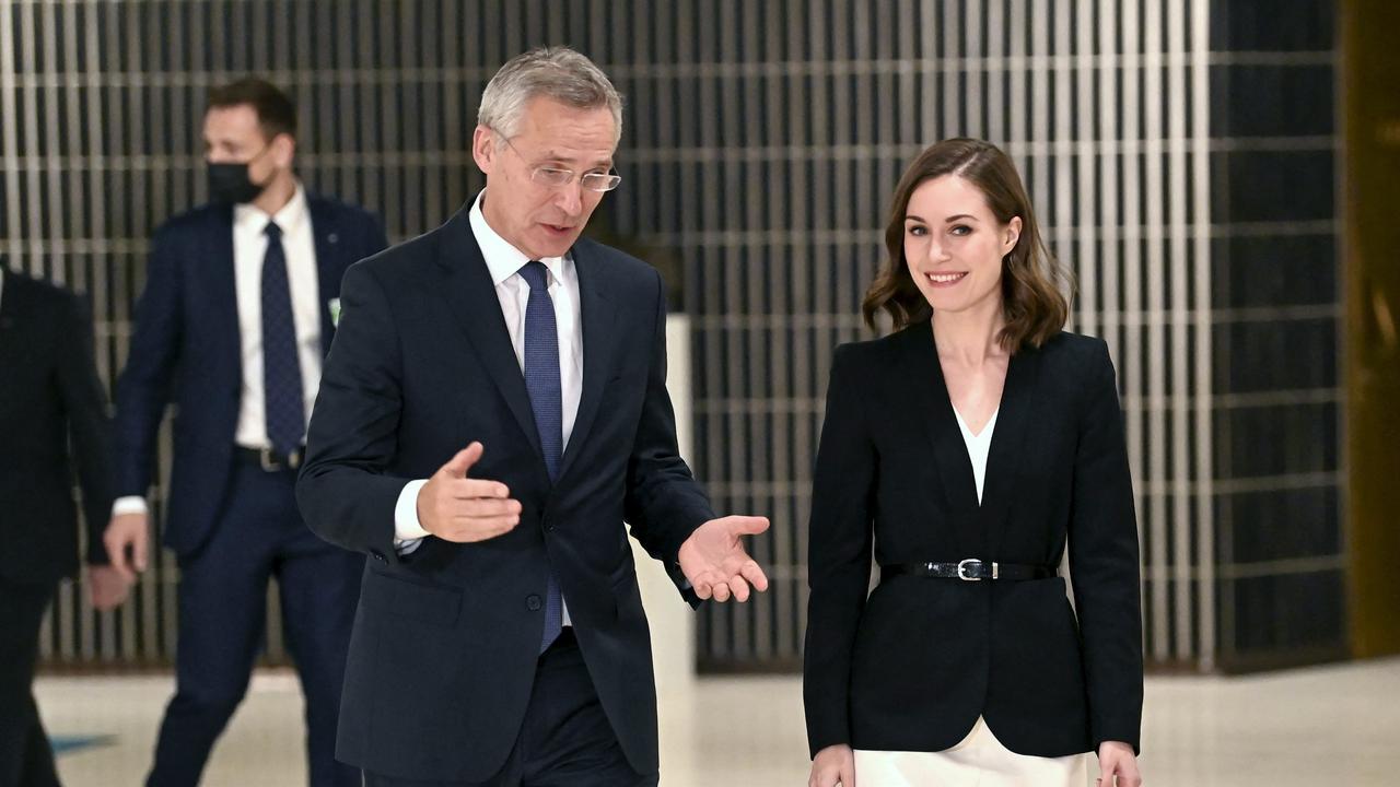 NATO Secretary General Jens Stoltenberg meets with Finland's Prime Minister Sanna Marin during the The North Atlantic Council's (NAC) visit in Helsinki in October 2021. Picture: Jussi Nukari / Lehtikuva / AFP.