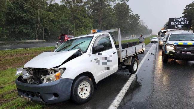 The scene of a serious crash in Tanawha along the Bruce Hwy.