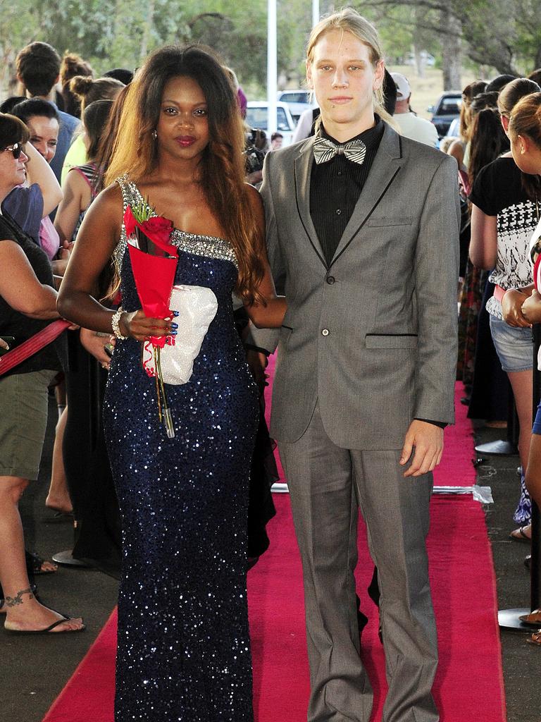 Asha Sheke and Bjorn Andersen at the 2014 Centralian Senior College College formal. Picture: JUSTIN BRIERTY / NT NEWS