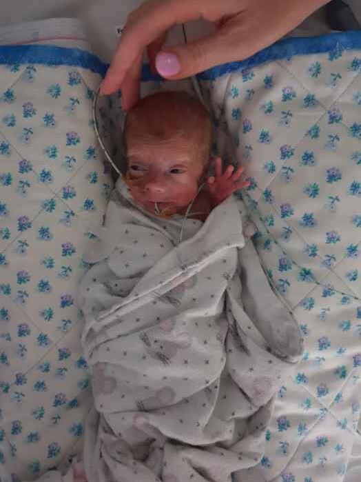 Skylah now weighs 2.8kg and was allowed to go home this week. Picture: Supplied