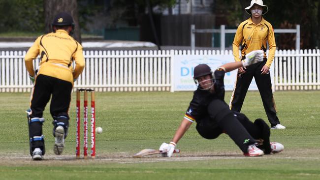 Tim Cummins makes his crease